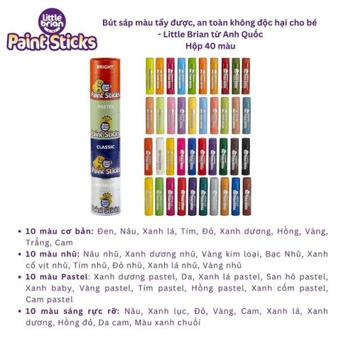 [TỔNG HỢP] Bút sáp màu tẩy an toàn, được Little Brian - Phiên bản đặc biệt (Nhập khẩu UK)