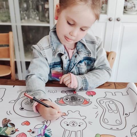 Cuộn tranh tô màu 3m theo chủ đề _Khủng long