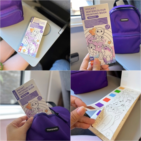 Sổ tô màu nước bỏ túi (kèm cọ và màu khô)_Vòng quanh thế giới
