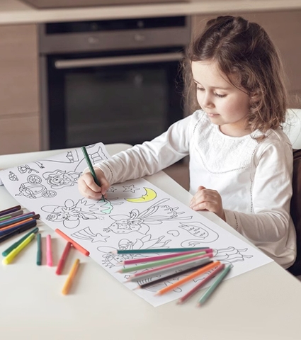 Cuộn tranh tô màu 3m theo chủ đề _Động vật