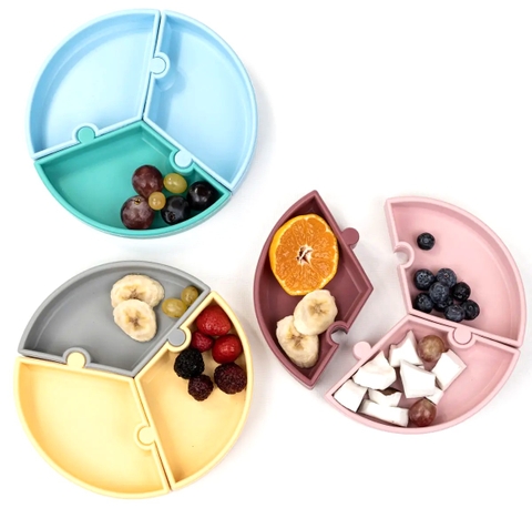 Dĩa ăn dặm lắp ráp silicone cao cấp - Minikoioi Puzzle | Chính hãng từ Thổ Nhĩ Kỳ