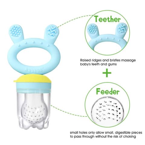 Túi nhai ăn dặm silicone, Haakaa (Màu nâu) Phong cách Bắc Âu