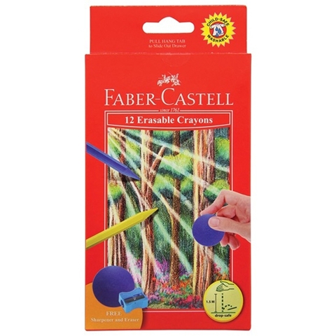 Bút sáp màu - 12 màu (có thể tẩy được) 122530 Faber-Castell