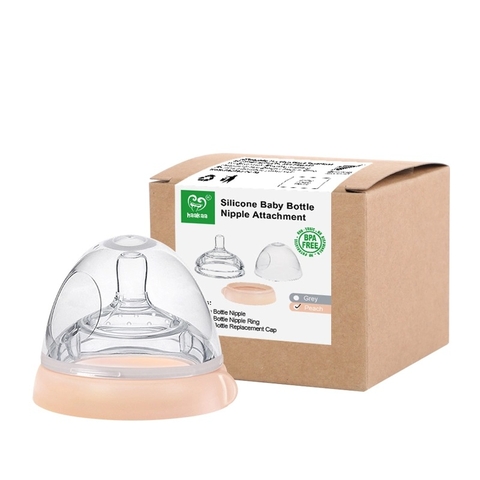 Núm ti silicone cho bình sữa Silicone Gen 3 và nắp đậy- Size M- Hồng đào (Haakaa)