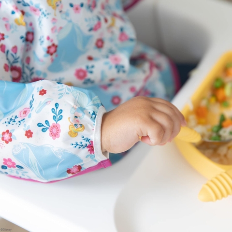 Áo yếm ăn dặm tay dài chống nước Bumkins