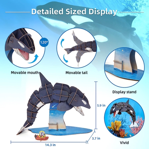 Bộ xếp mô hình 3D cử động được_Cá voi sát thủ