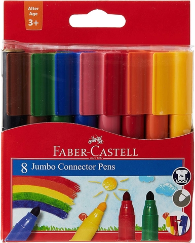 Bút lông màu connector jumbo - 8 màu Faber-Castell