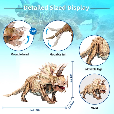 Bộ xếp mô hình 3D_ Khủng Long Ba Sừng