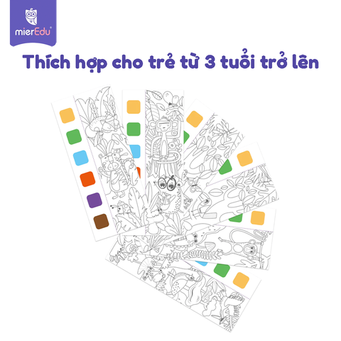 Sổ tô màu nước bỏ túi (kèm cọ và màu khô)_Động vật