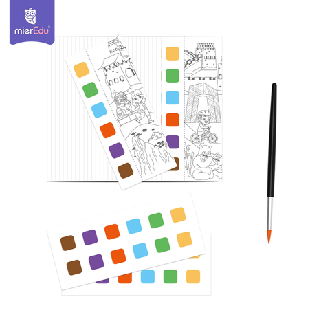 Sổ tô màu nước bỏ túi (kèm cọ và màu khô)_Vòng quanh thế giới