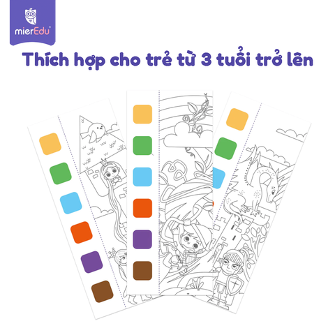 Sổ tô màu nước bỏ túi (kèm cọ và màu khô)_Truyện cổ tích