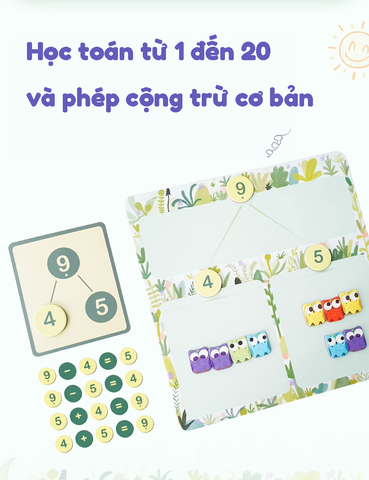 Bộ đồ chơi nam châm toán học tương tác _ Chủ đề khu vườn