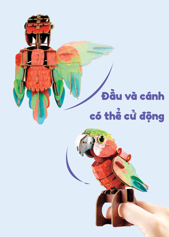 Bộ Xếp Hình 3D Mini – Vẹt Macca