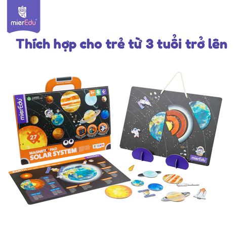Bảng xếp hình nam châm toán học/ Khủng long/ Hệ mặt trời [mierEdu Magnetic Pad]