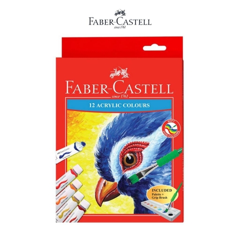 Màu vẽ acrylic - 12 tuýp màu Faber-Castell