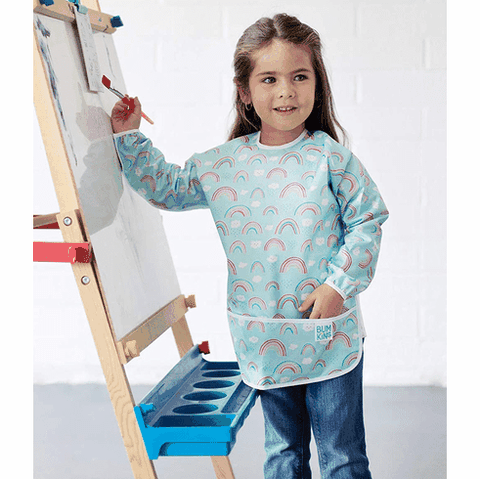 Áo yếm ăn dặm tay dài chống nước Bumkins