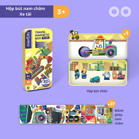 Hộp bút kèm mảnh ghép nam châm _ Xe tải