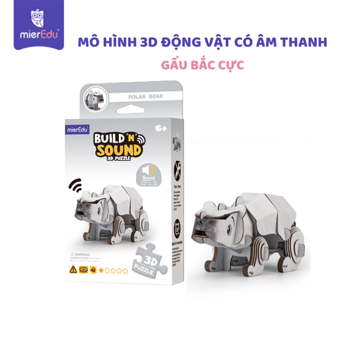 Bộ lắp ghép 3D chi tiết mierEdu - Động vật có âm thanh chân thật