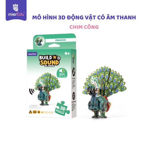 Bộ lắp ghép 3D chi tiết mierEdu - Động vật có âm thanh chân thật