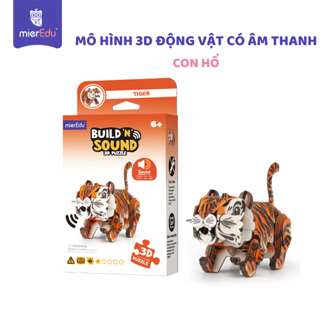 Bộ lắp ghép 3D chi tiết mierEdu - Động vật có âm thanh chân thật