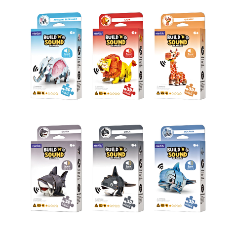 Bộ lắp ghép 3D chi tiết mierEdu - Động vật có âm thanh chân thật