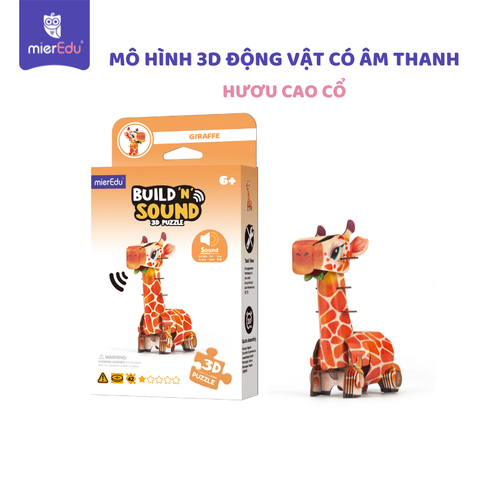 Bộ lắp ghép 3D chi tiết mierEdu - Động vật có âm thanh chân thật
