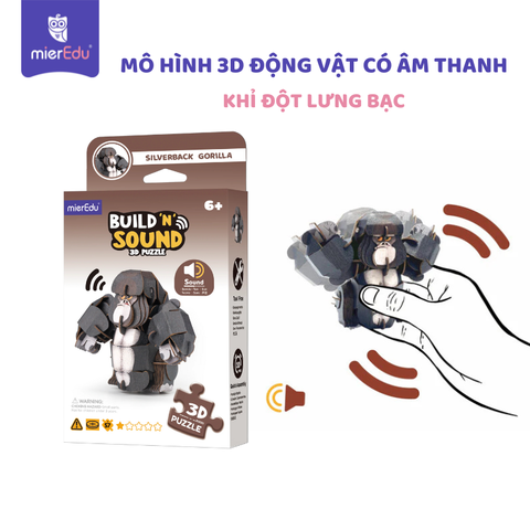 Bộ lắp ghép 3D chi tiết mierEdu - Động vật có âm thanh chân thật