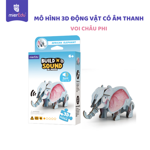 Bộ lắp ghép 3D chi tiết mierEdu - Động vật có âm thanh chân thật