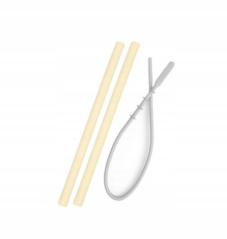 Set 2 ống hút kèm dây rửa silicone | Minikoioi Flexi Straws | Chính hãng, châu Âu, Thổ Nhĩ Kỳ