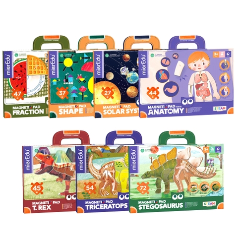 Bảng xếp hình nam châm toán học/ Khủng long/ Hệ mặt trời [mierEdu Magnetic Pad]