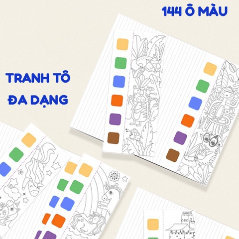 Tranh tô màu nghệ thuật bỏ túi mierEdu [Pocket Watercolour Painting Book]