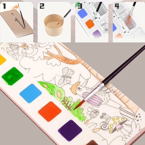 Tranh tô màu nghệ thuật bỏ túi mierEdu [Pocket Watercolour Painting Book]