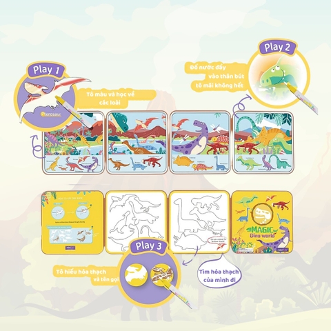 Sách tô màu nước ma thuật (chính hãng Úc), giấy premium, dùng nhiều lần không rách