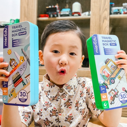 Hộp bút lắp ráp nam châm - Phương tiện giao thông [mierEdu Magnetic Puzzle Boxes Transports]