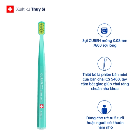 Bàn chải răng trẻ em Curaprox CS Kids 5500 Ultra Soft -  Xanh Dương