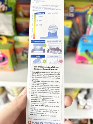 Bàn chải răng trẻ em Curaprox CS Kids 5500 Ultra Soft - Xanh Lá