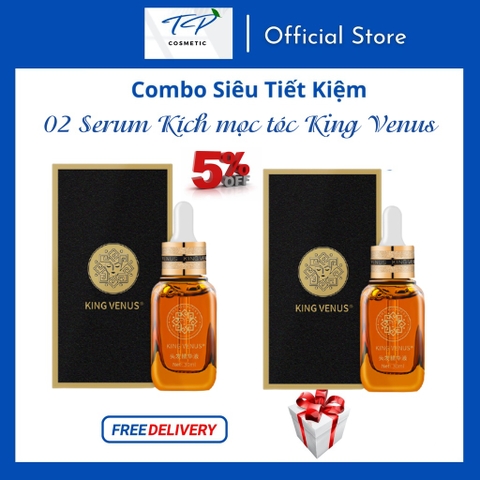 Combo tiết kiệm: 02 Serum KÍCH MỌC TÓC King Venus 35ml: 100% thành phần thảo mộc thiên nhiên quý hiếm..