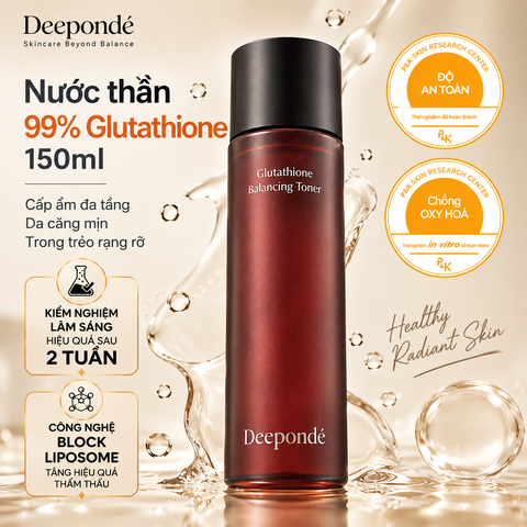 Nước Thần Hỗ trợ Trắng Da Phục Hồi Trẻ Hoá Deepondé Glutathione Balancing Toner Deeponde 150ml – Cấp ẩm đa tầng