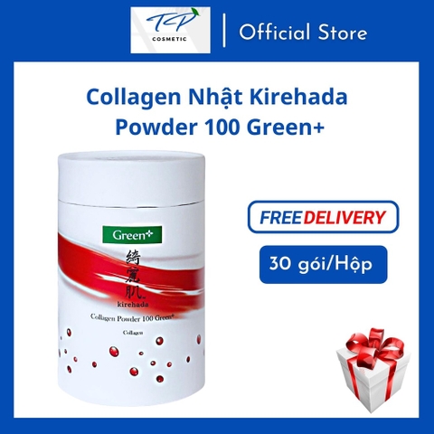 [Chính hãng] Collagen Nhật Kirehada Collagen Powder 100 Green+ (gói bột): Đẹp Da, Giữ Dáng, Hạn Chế Quá Trình Lão Hóa Da