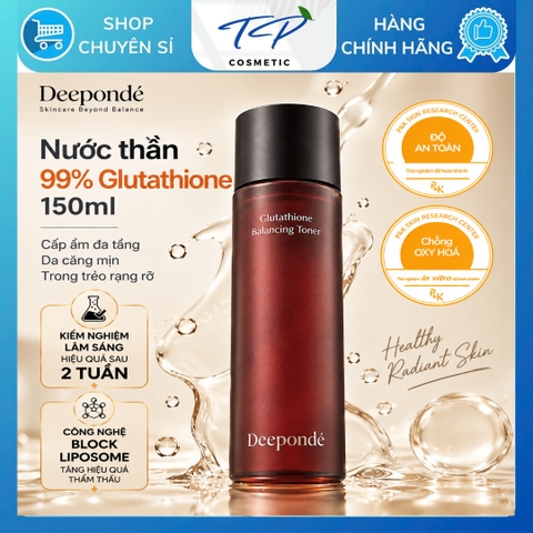 Nước Thần Hỗ trợ Trắng Da Phục Hồi Trẻ Hoá Deepondé Glutathione Balancing Toner Deeponde 150ml – Cấp ẩm đa tầng