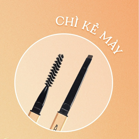 [Chính hãng] Chì Kẻ Mắt Mày CARASILK05 Pencil Brown LACO: có hai đầu gồm chì kẻ và cọ chải, tiện lợi, dễ sử dụng.