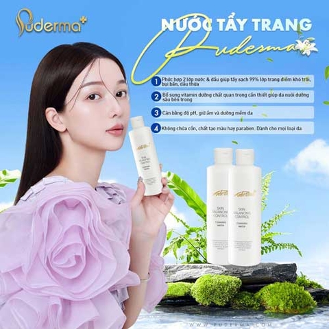 [Chính hãng] Nước Tẩy Trang PUDERMA SKIN BALANCING CONTROL CLEANSING WATER: Dưỡng ẩm, làm sạch bụi bẩn, bã nhờn, mịn da.