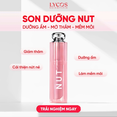 Son NUT LYCOS có màu - Son Dưỡng Môi Lycos căng mọng, dưỡng ẩm, mờ thâm, cải thiện nứt nẻ. 10g