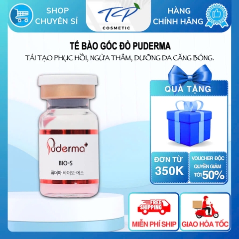 Tế Bào Gốc Đỏ PUDERMA BIO-S Đỏ, tiệt trùng 100%: mờ nám, tàn nhang, đồi mồi, vết thâm, tái tạo da