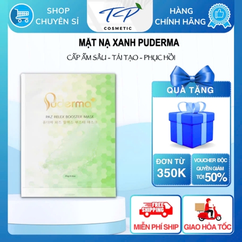 1 Mặt Nạ Xanh PUDERMA dành cho da nhạy cảm: tái tạo, cấp ẩm, làm dịu da, giúp da trắng sáng mịn màng
