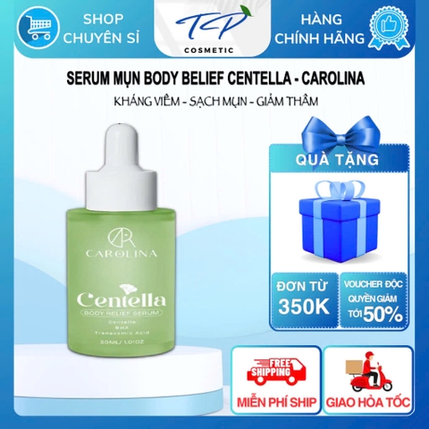 Serum Giảm Mụn Xóa Thâm Body Centella Relief Serum Carolina 30ml - Xóa mụn thâm sần cơ thể