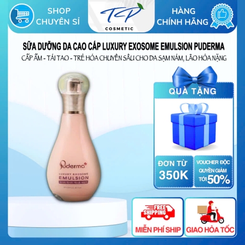 Sữa Dưỡng Luxury Exosome Emulsion Puderma Dưỡng Da Căng bóng, Mờ Sạm Nám tàn nhang, nếp nhăn