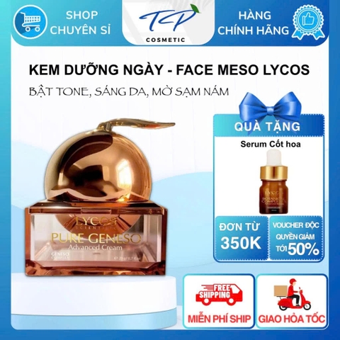 [MUA 1 ĐƯỢC 2] Kem Face Meso Tế Bào Gốc Pure Geneso Advanced Cream Lycos 20g: Sáng mịn, bật tone