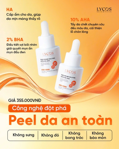 [Nâng cấp] Peel Da Lycos 10% AHA 2% BHA 10% Lactic acid – Thu Nhỏ Chân Lông, Sáng Da,Tẩy Tế Bào Chết