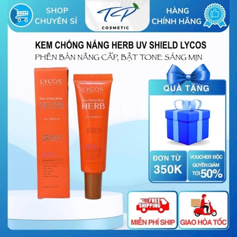 Kem Chống Nắng Kiểm Soát Dầu Lycos Berb UV Shield SPF 50+ PA ++++ kiểm soát bóng nhờn hiệu quả